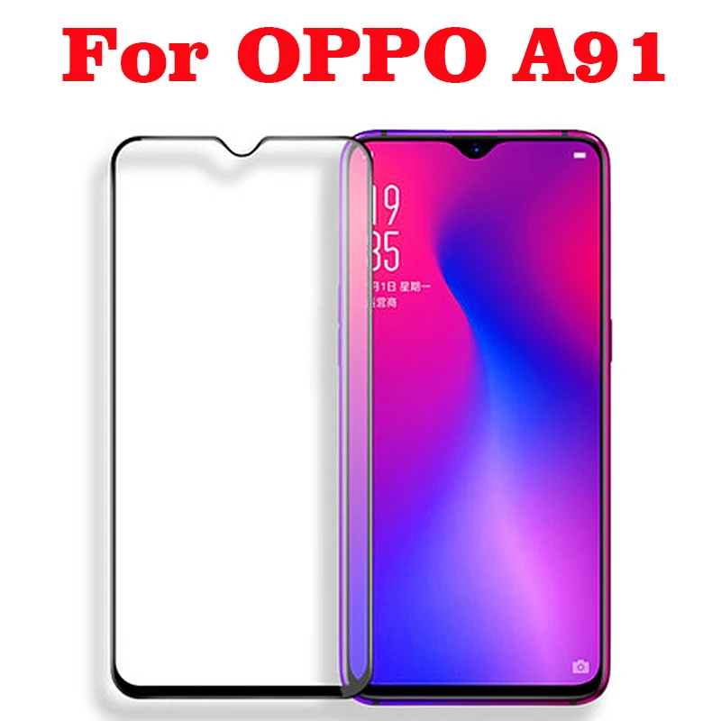 

3d полное клеевое закаленное стекло для oppo a91 полное покрытие 9h Взрывозащищенная защитная пленка Защита экрана для oppo a91