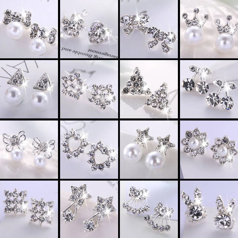 Orecchini a bottone piccoli in cristallo di lusso per le donne ragazze perla zircone orecchini a bottone matrimonio zirconi cubici moda gioielli regalo squisito