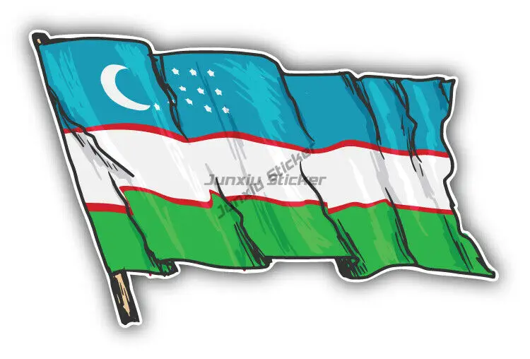 Наклейка на холодильник флаг Узбекистана защита от царапин и прикуса