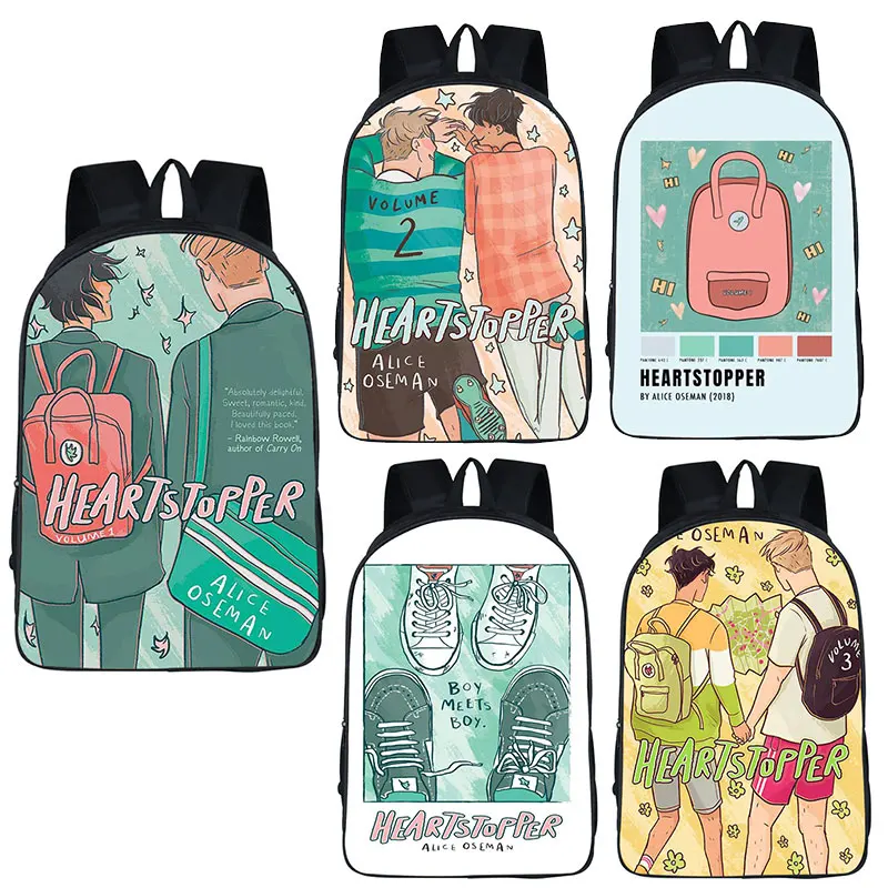 

TV Show Heartstopper Print Backpack Teenagers School Bags Casual Laptop For Travel Bookbag Cartoon Nick and Charlie Rucksacks