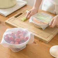 reusable food grade silicone lids kitchen food storage wrap covers keeping fresh seal bowl stretch saran wrap refrigerator cover