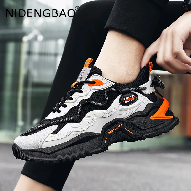 Men Casual Shoes Breathable Chunky Sneakers Walking Running Sports Shoes Fashion Young Male Platform Footwear Tenis Masculino