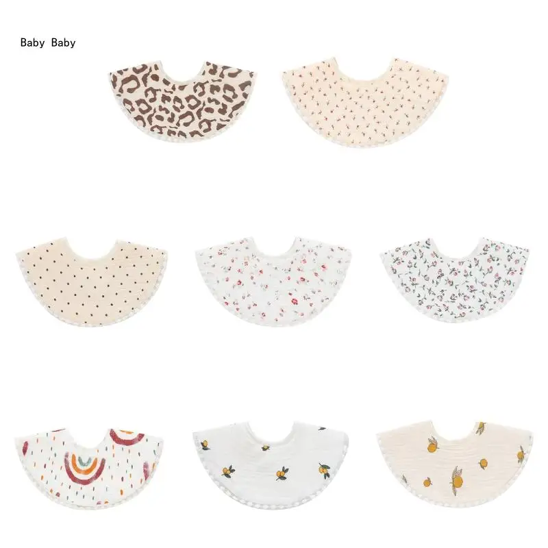 

Q81A Casual Saliva Towel Soft Baby Feeding Bibs 360° Rotation 6 Layers Gauze Baby Bib Gift for Male and Female Baby Birthday