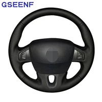 for renault megane 3 2009 2014 scenic fluence ze 2009 2016 customized genuine leather car steering wheel cover