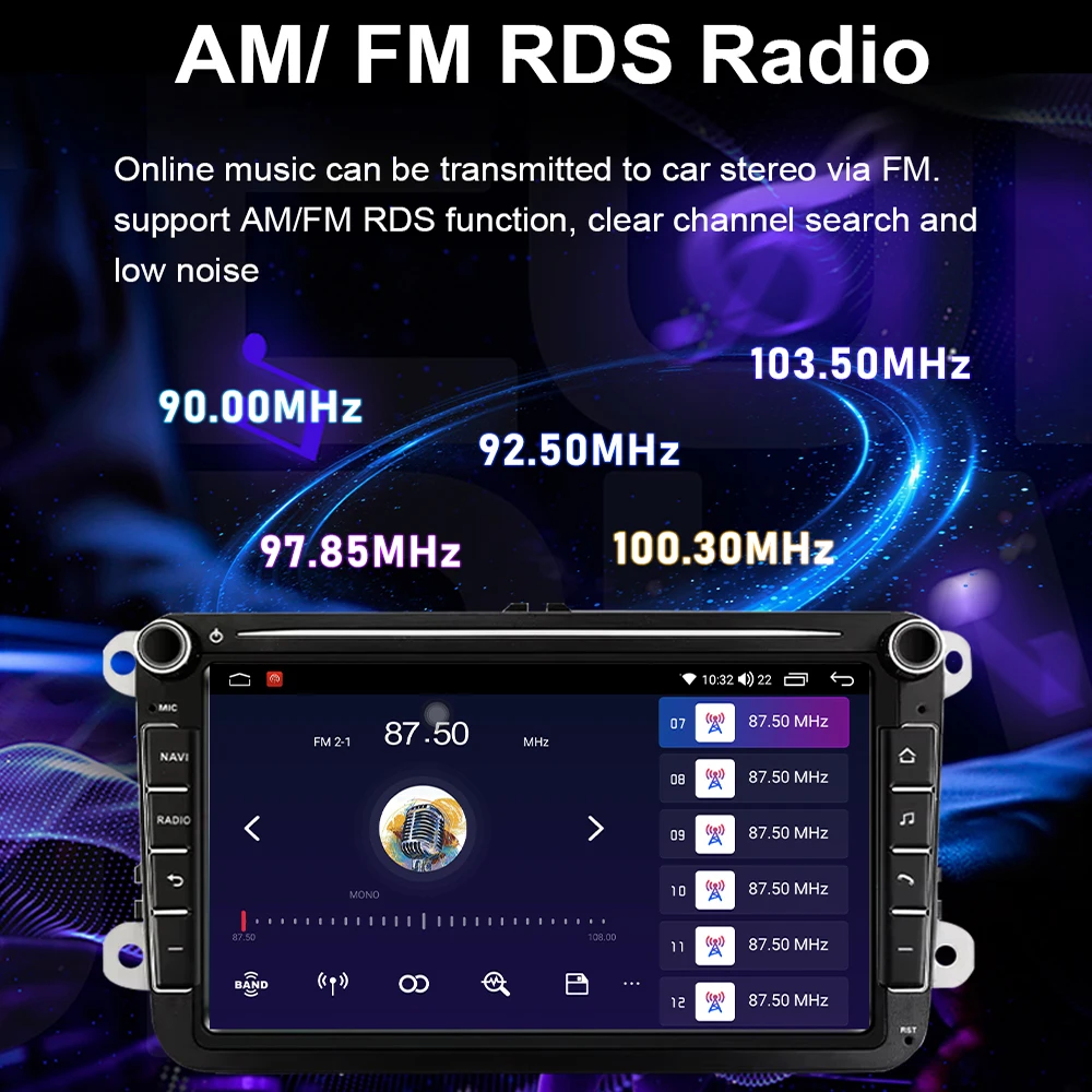 Фото Автомобильный радиоприемник 2Din Android Auto для Volkswagen Golf 5 6 Polo Passat B6 B7 CC Skoda Jetta Универсальный мультимедийный Carplay GPS-навигация №4