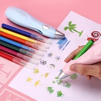 tenwin 2 colors electric spray art pen airbrush marker set magic pen air marker sprayer childrens kids toy christmas gift