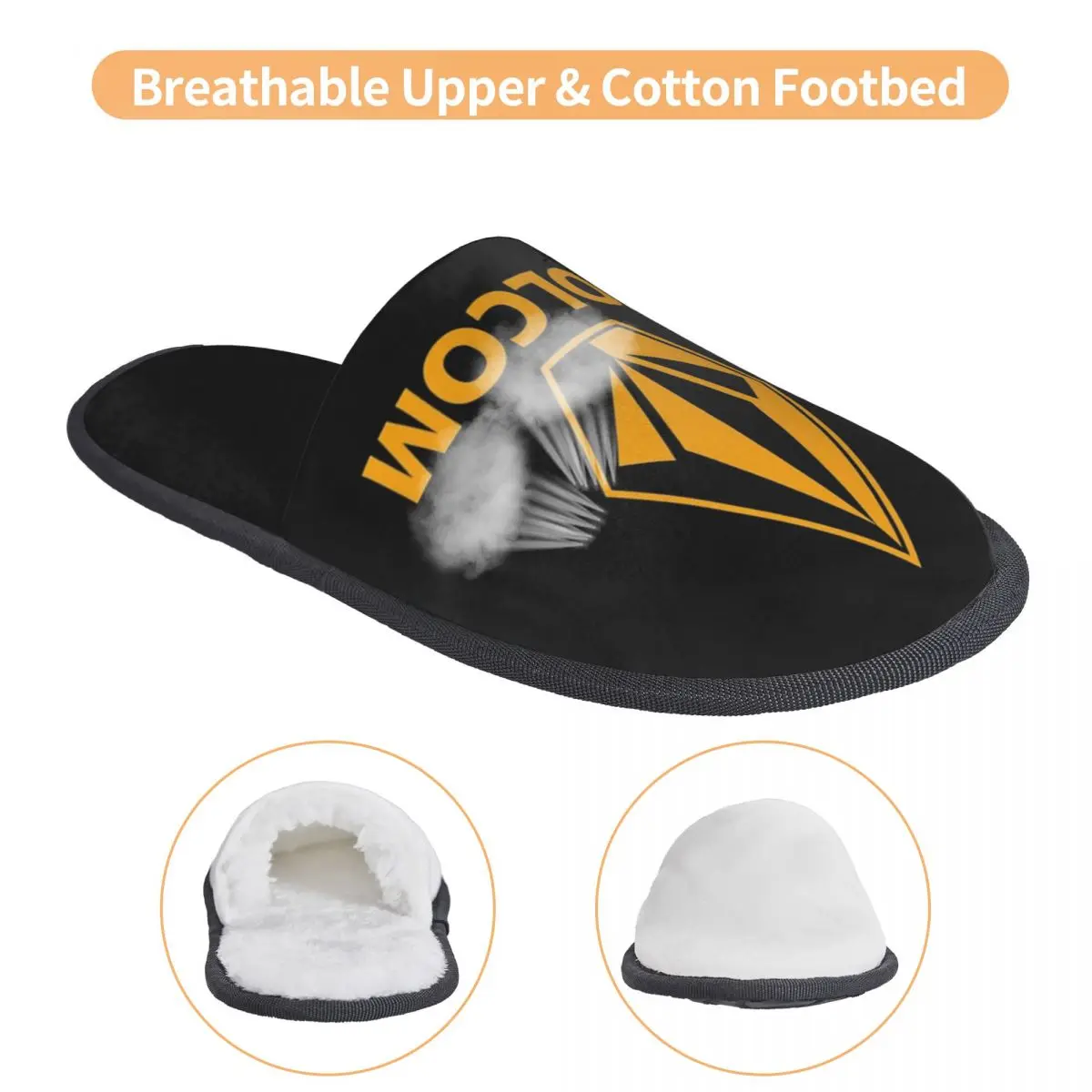 Домашние тапочки с логотипом Volcoms на заказ женские без шнуровки из мягкой пены