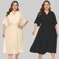 clothing casual wear for female suits red larges big plussize streetwear clothes 2022 new women plus size dress solid black