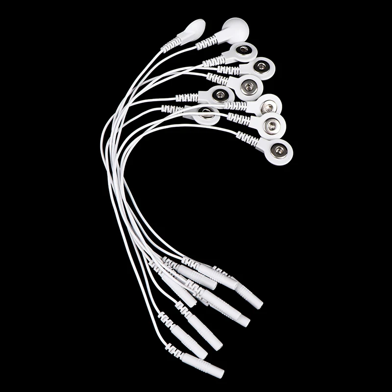 

10pcs/lot Machine Treatment Instrument Conversion Line Electrode Lead Wires Pin-To-Snap Adapter Cables Plug