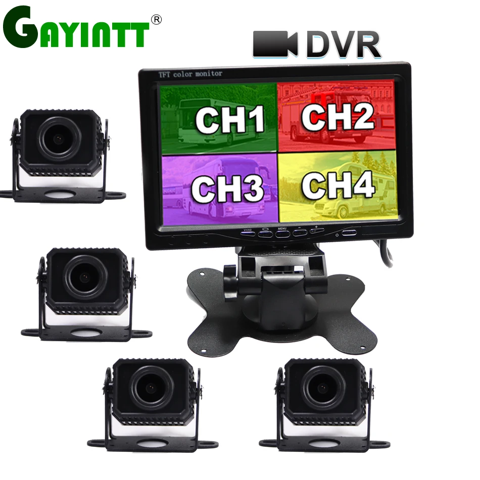 4-канальный AHD 1280x720P 7-дюймовый IPS монитор видеорегистратора для грузовиков