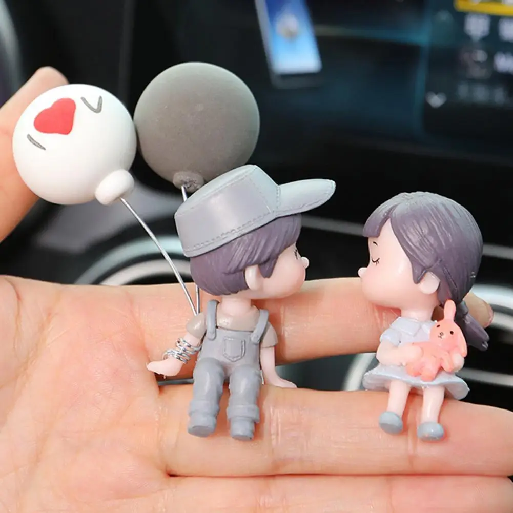 

Mini 2Pcs/Set Cute Desktop Ornament Couple Figurine Portable Couple Statue Colorful Girls Gift