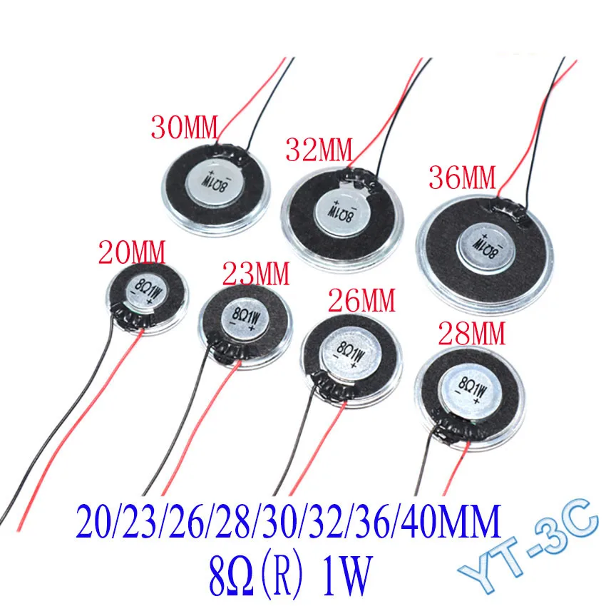 

5PCS 8Ω 1W Diameter 20/23/26/28/30/32/36 L=60MM Mini Horn Loudspeaker Ultra-thin Small Speaker Buzzer For Doorbell Intercom Toys