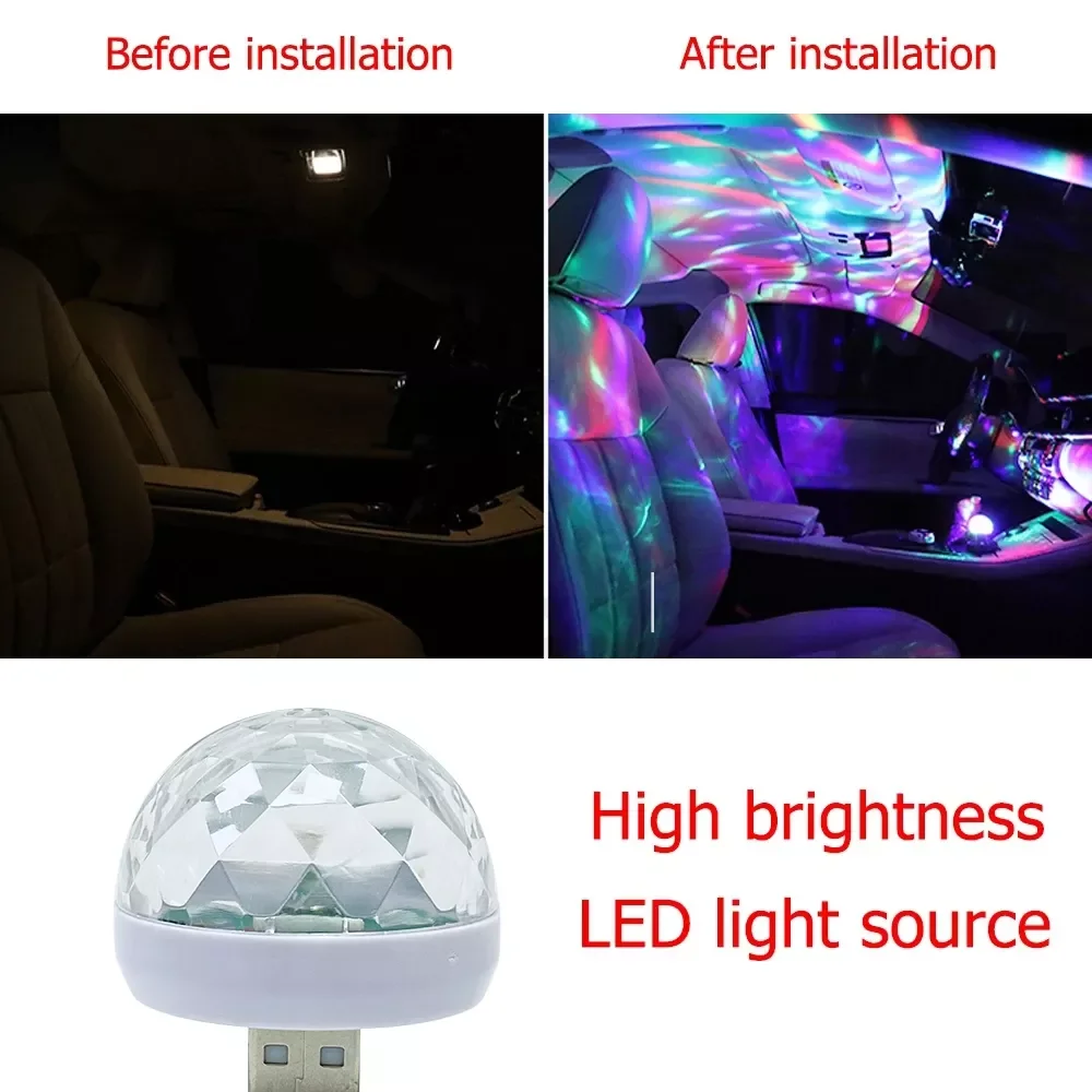 

Mini USB Colorful Atmosphere Light Car USB Party Light DJ LED RGB Interior Lamp Club Disco Magic Stage Effect Portable Lights