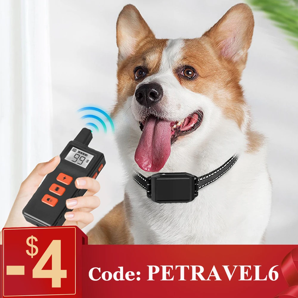 

Dog Training Collar Help Behavior Aids Bark Deterrents Pet Wireless Fence Device Electric Shocker Vibration Beep Shock Modes