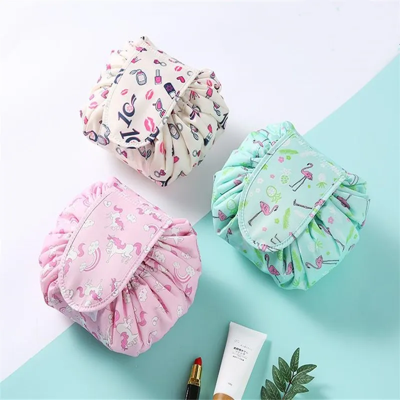 

Korean Flush Makeup Organizer Travel Artifact Small Fresh Storage Bag Creative Colorful Rope Makeup Jewerly Storage Case
