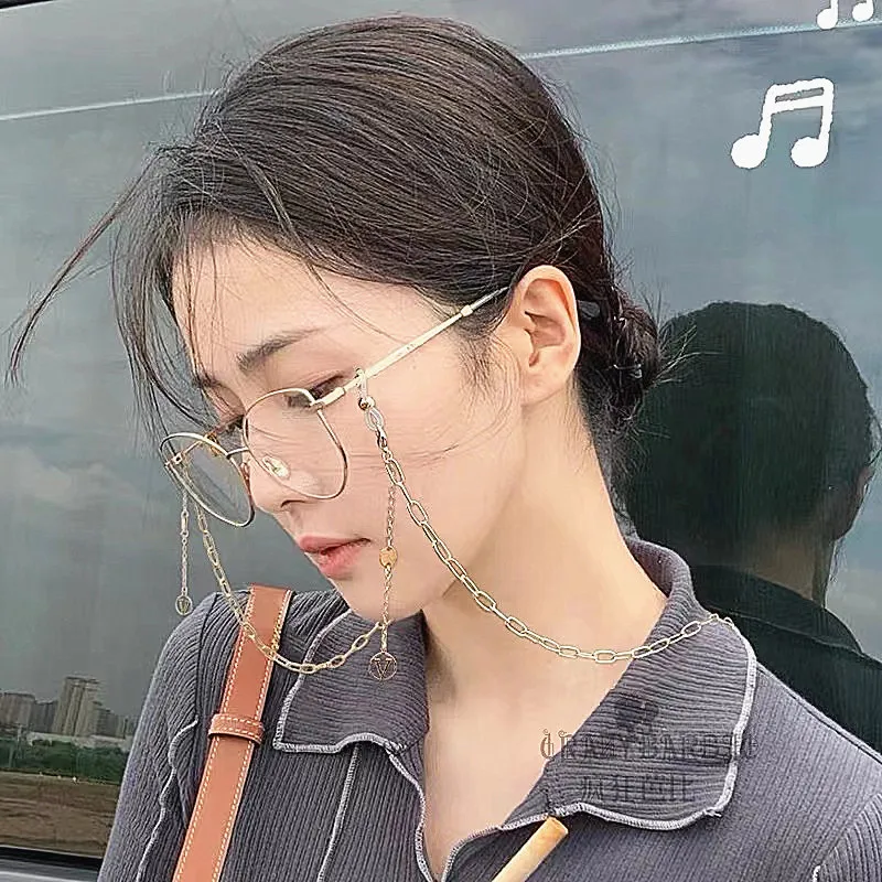 

Цепочка для очков в стиле ретро, роскошная цепочка для очков в стиле хип-хоп, золотая цепочка для очков, простая модная цепочка для очков