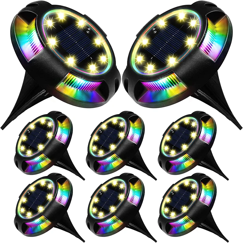 

12LED Solar Power Disk Light Outdoor Garden Solar Underground Light Deck Light Spotlight Buried Solar Led Lamp Garden Decor