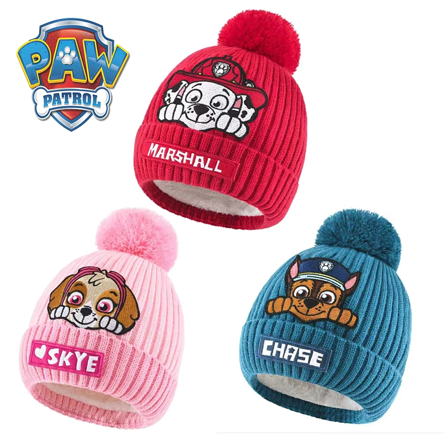 

Cute Paw Patrol Knitted Hat Cap Chase Skye Marshall Model Hip Hop Hat Keep Warm Hats Cute Puppy Cannie Children Christmas Gifts