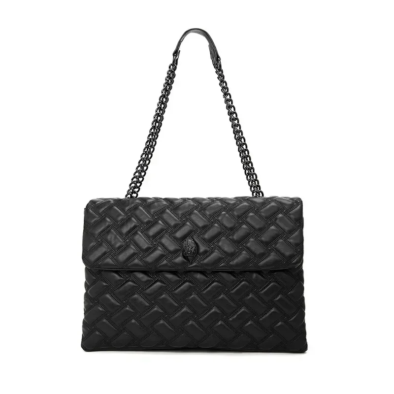 KURT GEIGER LONDON XXL женская сумка черная сращивание ретро бриллиантовая цепочка на