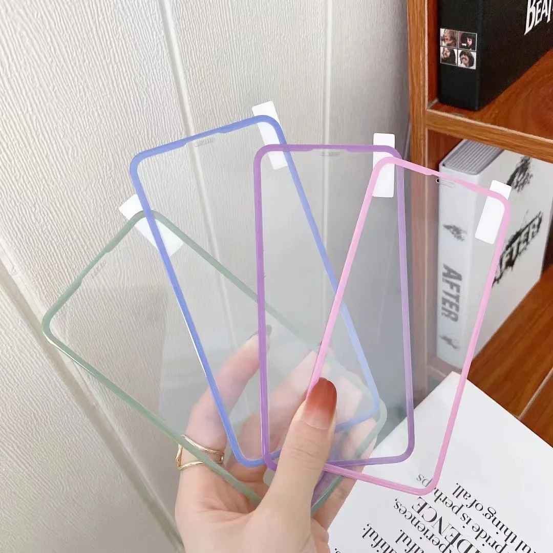 

10pcs 3D Full Cover Tempered Glass Colorful Cover Screen Protector Film For iPhone 13 Pro Max 12 Mini 11 XS XR X 8 7 6 Plus SE