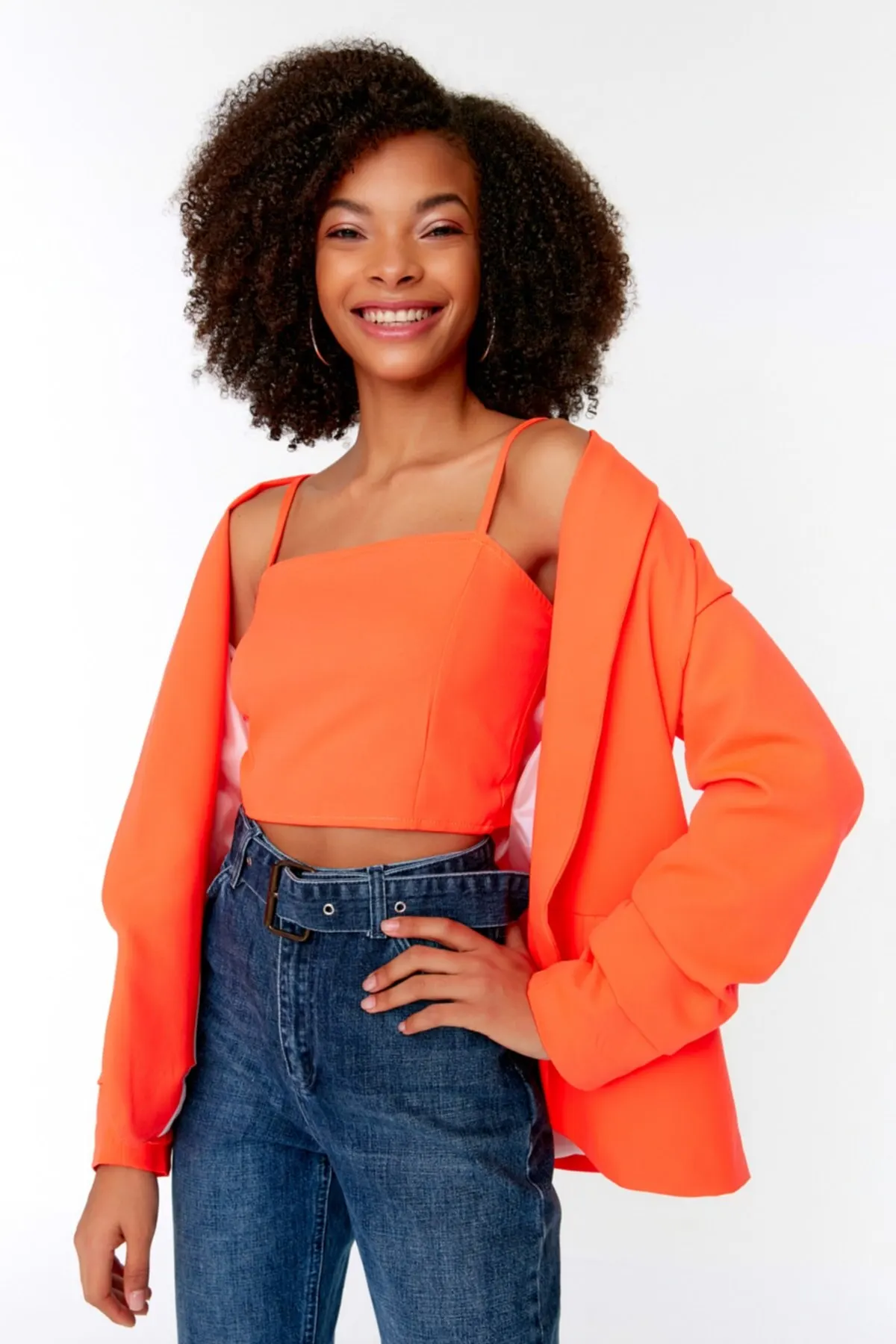 

Женская летняя укороченная блузка, оранжевая укороченная блузка на бретельках, повседневный Топ, майка, блузка