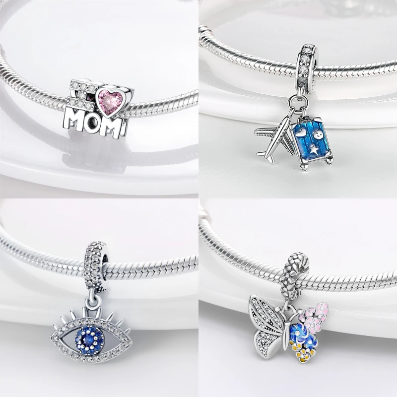 Шармы plata of ley 925 оригинальные подходят для оригинального браслета pandora Серебряные