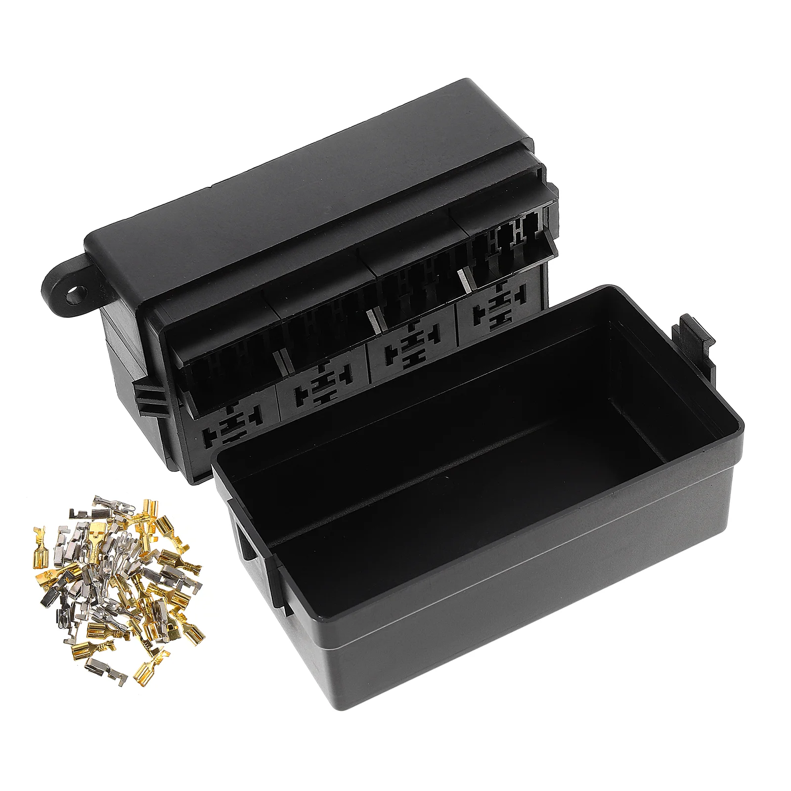 

1 Set Practical 12 Ways Relay Fuse Box Terminals Kit Car Fuse Holders (Black)