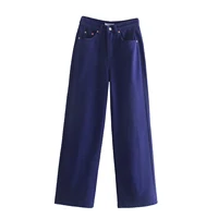 davedi 2022 new retro mom england fashion jeans woman purple high waist jeans wide leg jeans for women loose denim pants women