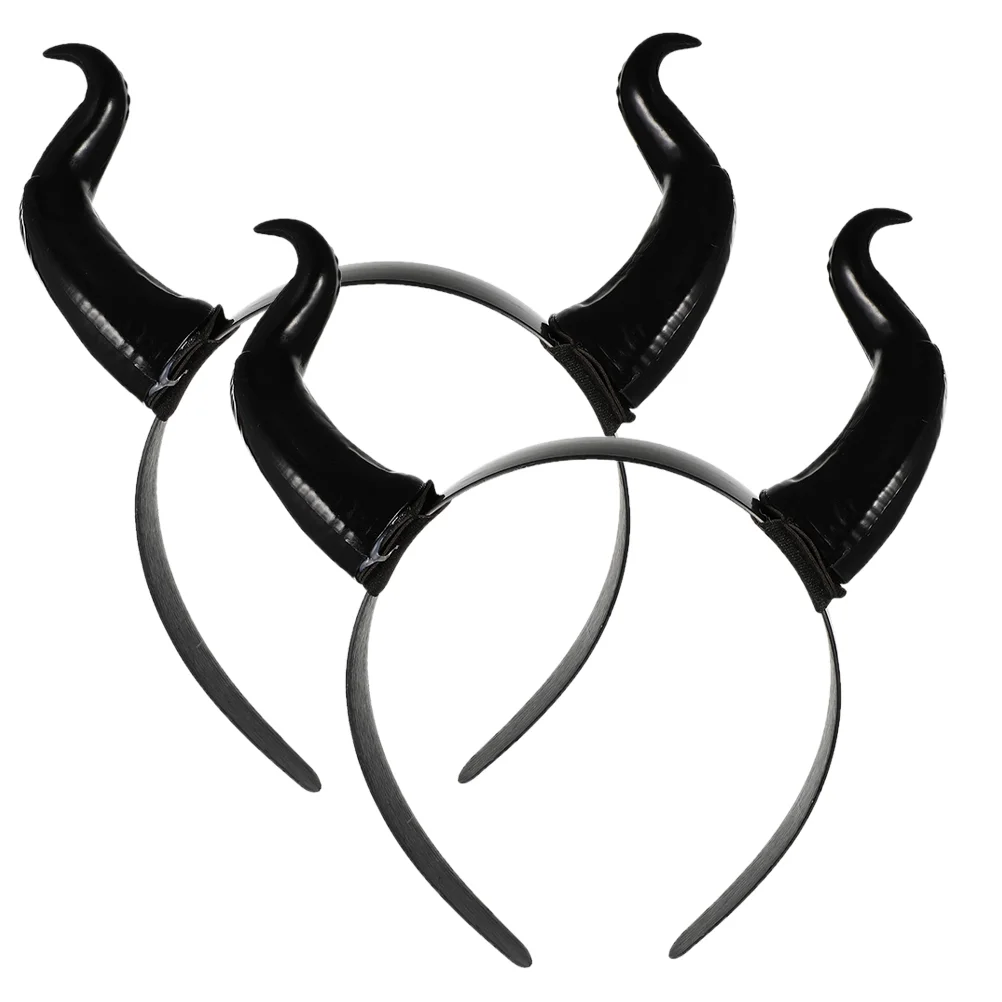 

2pcs Role-playing Ox Horn Headband Halloween Cosplay Party Props Hair Decor