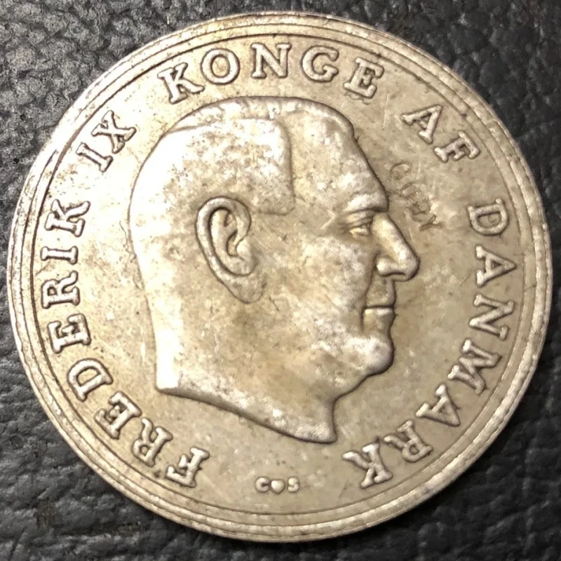 1961 дания 5 крон-фредерик IX посеребренная монета копия