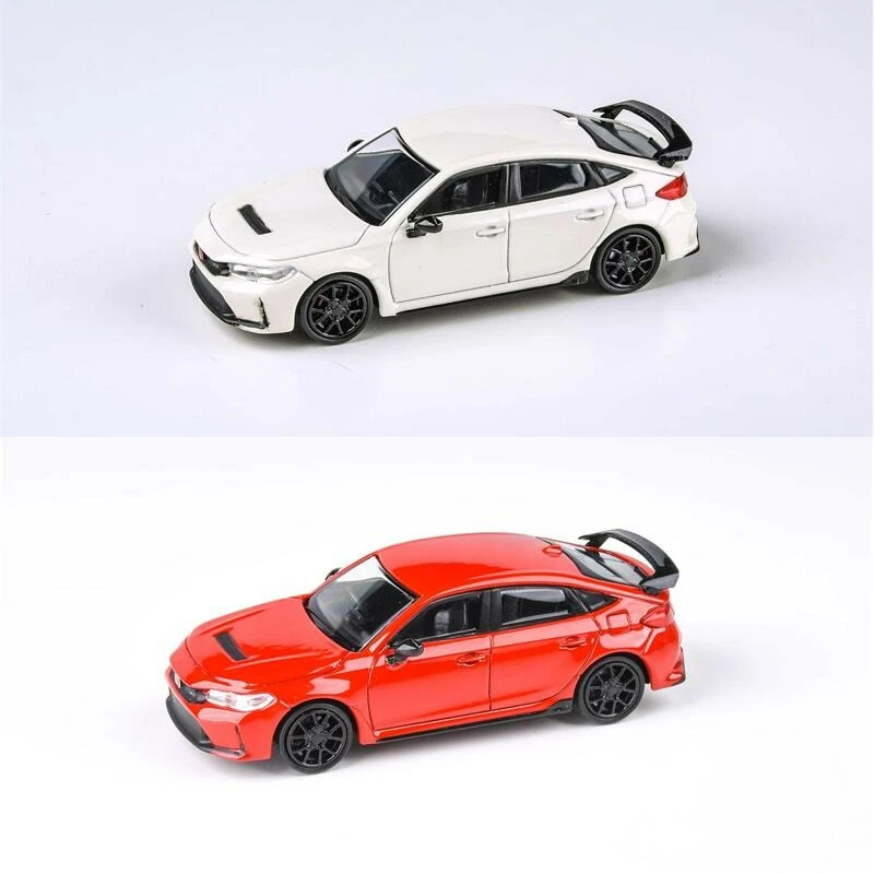 

PARA 1:64 2023 Honda Civic Type R FLS Championship white / Rallye red LHD Die-Cast Car Model Collection Miniature