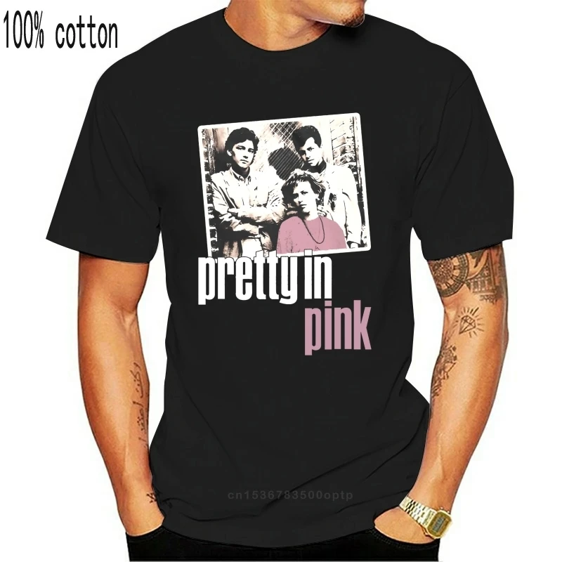 Новинка черная красивая футболка с рисунком в розовом цвете из фильма Маккарти