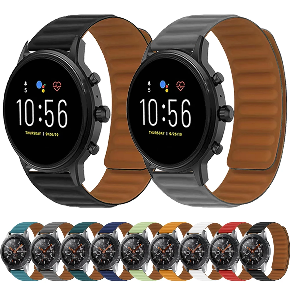 

22 мм силиконовый магнитный ремешок для Fossil gen 6 44 мм Gen6 / gen 5 5e / Gen5 LTE 45 мм Широкие ремешки Аксессуары для браслета