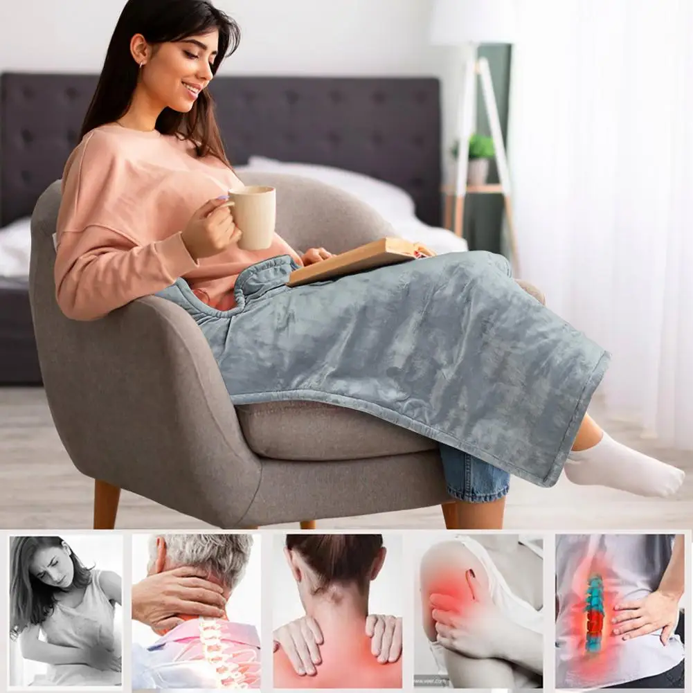 

1 Set Warm Blanket Breathable Flannel Keep Warm Heating Shoulder Wrap Heated Mat Electric Heating Pad for Family