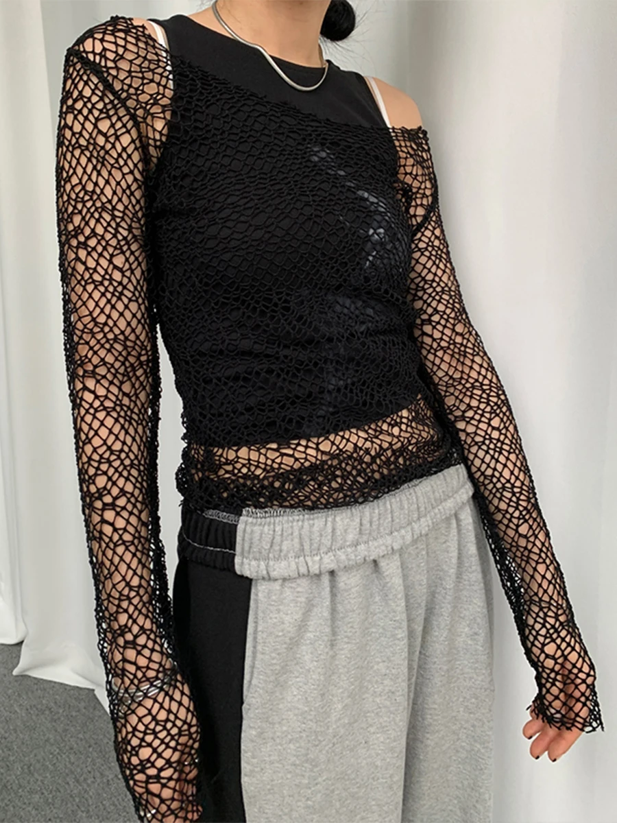 

Женский трикотажный прозрачный топ Thorn Tree Y2K, пляжная одежда с кисточками для вечерние и клубов, лето 2022