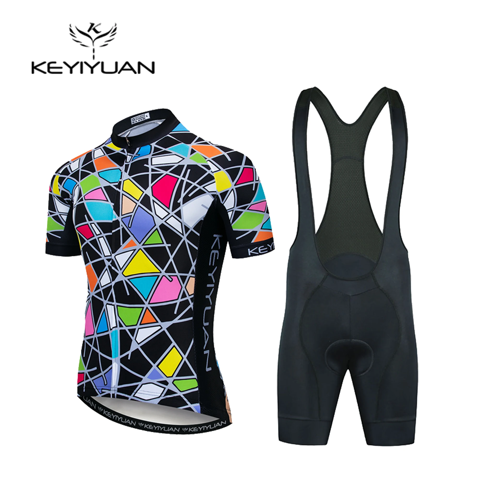 

2023 Summer Men Cycling Jersey Bib Shorts Set Mountain Bike Suit Anti-UV Bicycle Team Racing Uniform Clothes