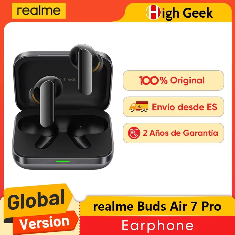 Global Version realme Buds Air 7 Pro Earphone 53dB Real-time Noise Cancellation 11+6mm Dual-DAC Driver Al Live Translator