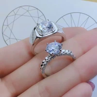 meibapj new arrival 1 carat d color moissanite diamond fashion lovers ring 925 sterling silver fine wedding jewelry