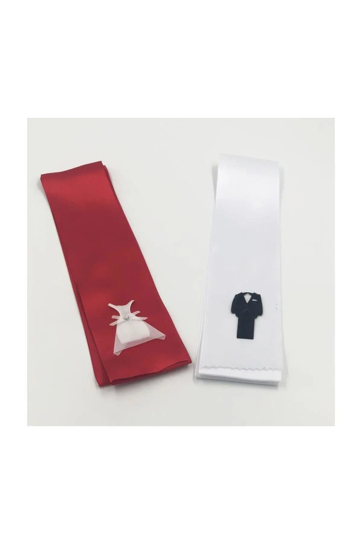 

HappylandGelin Groom Jewelry Snood Red White Satin Ribbons wedding bride mariage henna