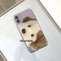 korean ins cute puppy phone case for iphone131112promaxxsmaxxr7plus8plus78 soft tpu phone case