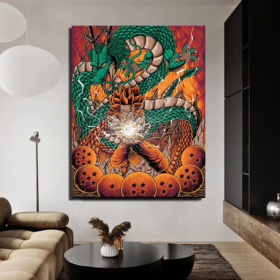 5D алмазная живопись Goku Shenlong Алмазная мозаика с зеленым драконом Набор для