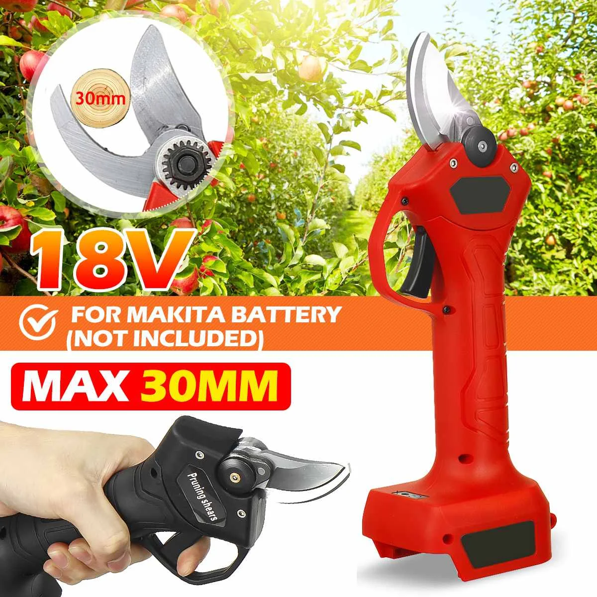 

Electric Pruning Shears Cordless Secateur Rechargeable Pruning Scissors 30mm Pruners Garden Cutting Tools for Makita battery