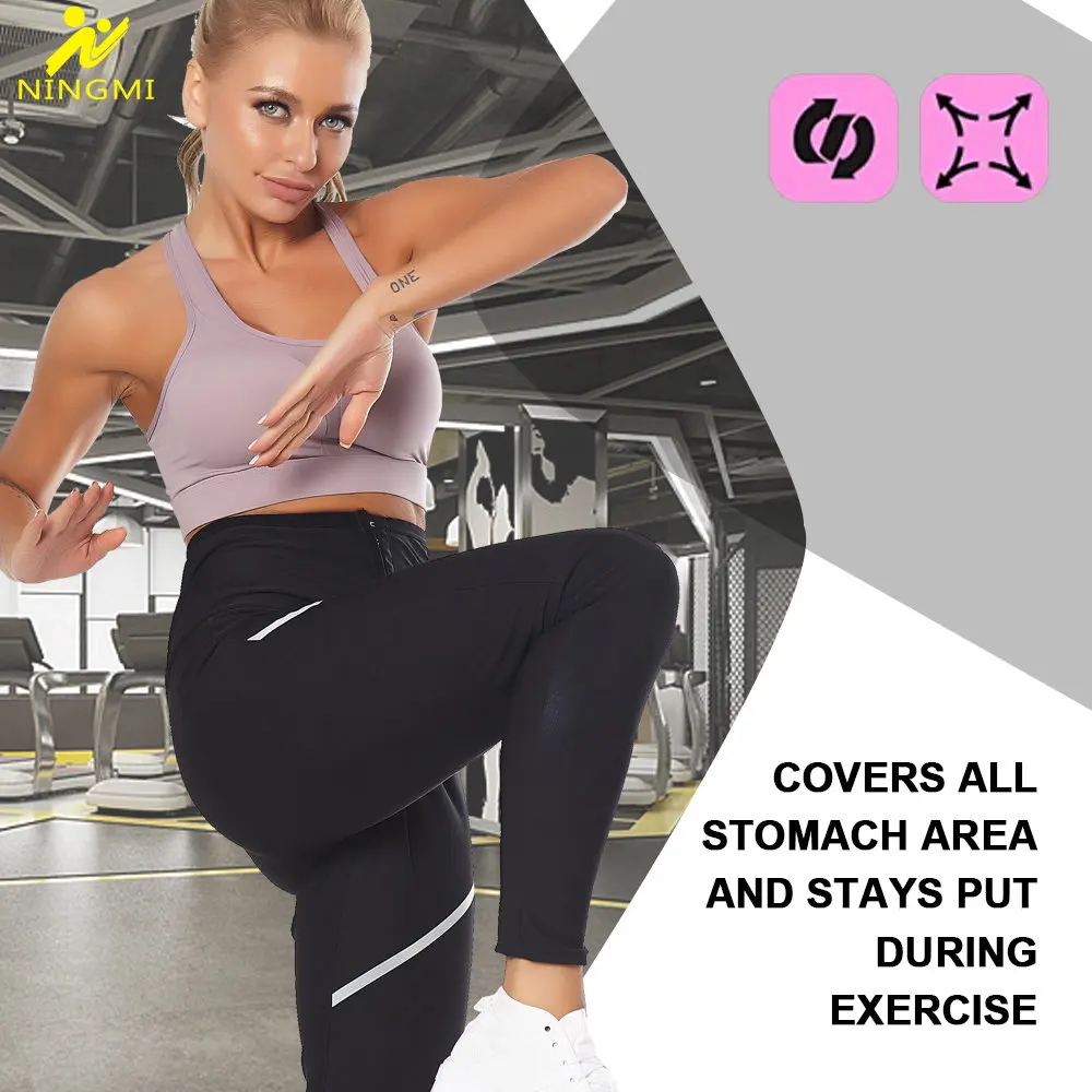 NINGMI Sauna Pants for Women Weight Loss Trousers Hot Sweat Leggings Fitness Sportwear Fat Burning Ladies Body Shaper Slimming