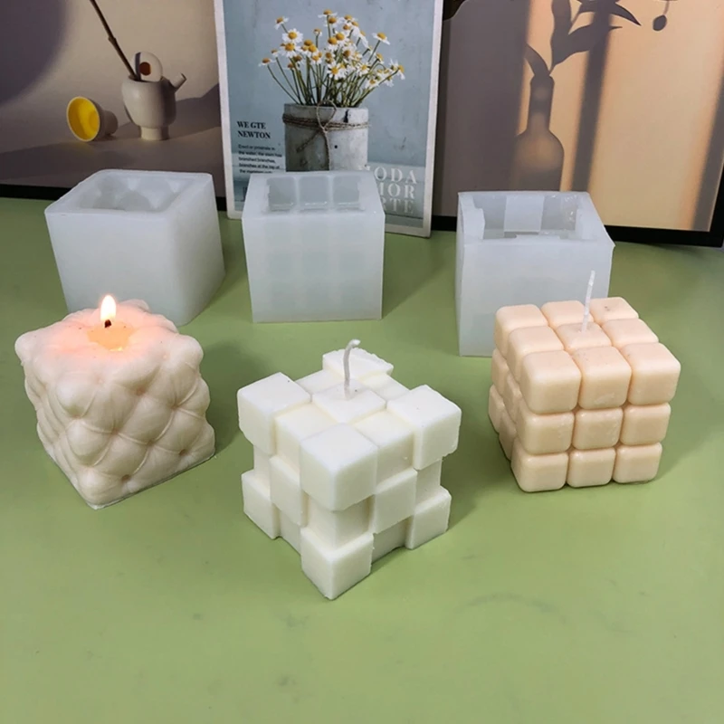 Кубическая силиконовая форма для свечей расплавленный воск полимерные проекты