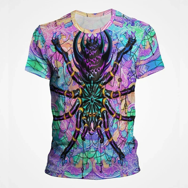 Футболка С Рисунком Для Мальчиков В Стиле Панк 3D Принтом Паука Дизайн Ужасов