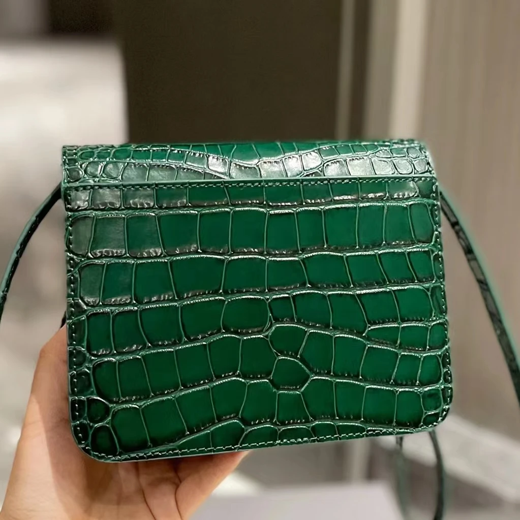 

Luxury Fashion 22 Crocodile Pattern Leather Metal Buckle Ladies Shoulder Bag Designer Messenger Bag Women Multi Compartment Bag