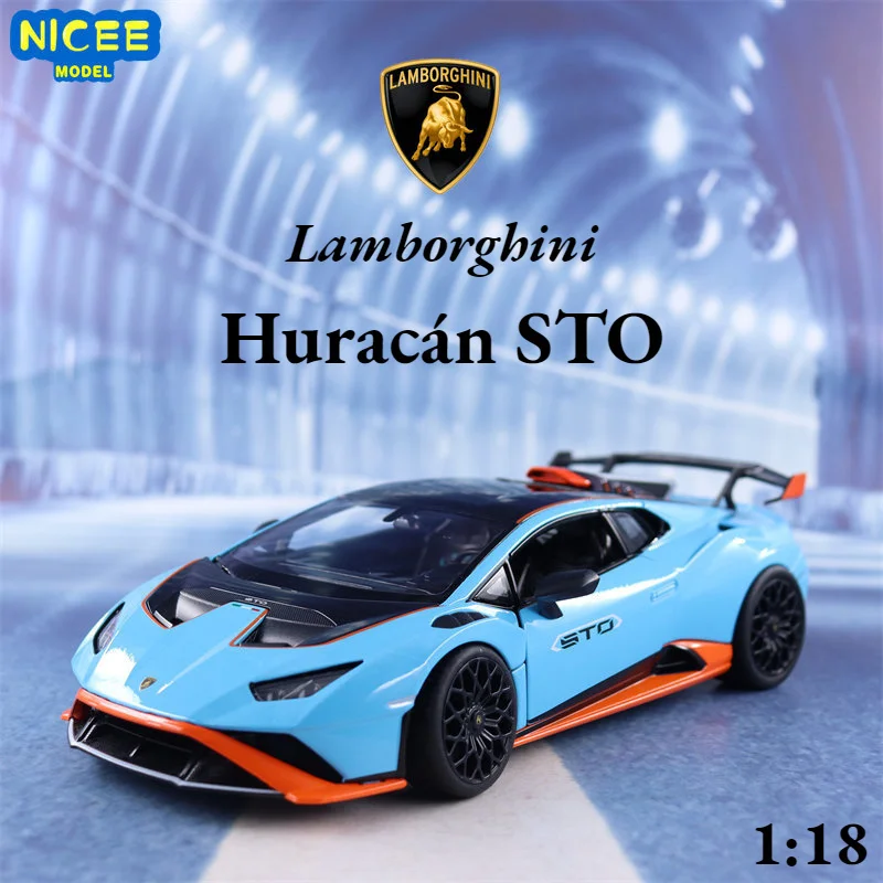 

1:18 Lamborghini Huracan STO sports car High Simulation Diecast Car Metal Alloy Model Car Children's toys collection gifts F529