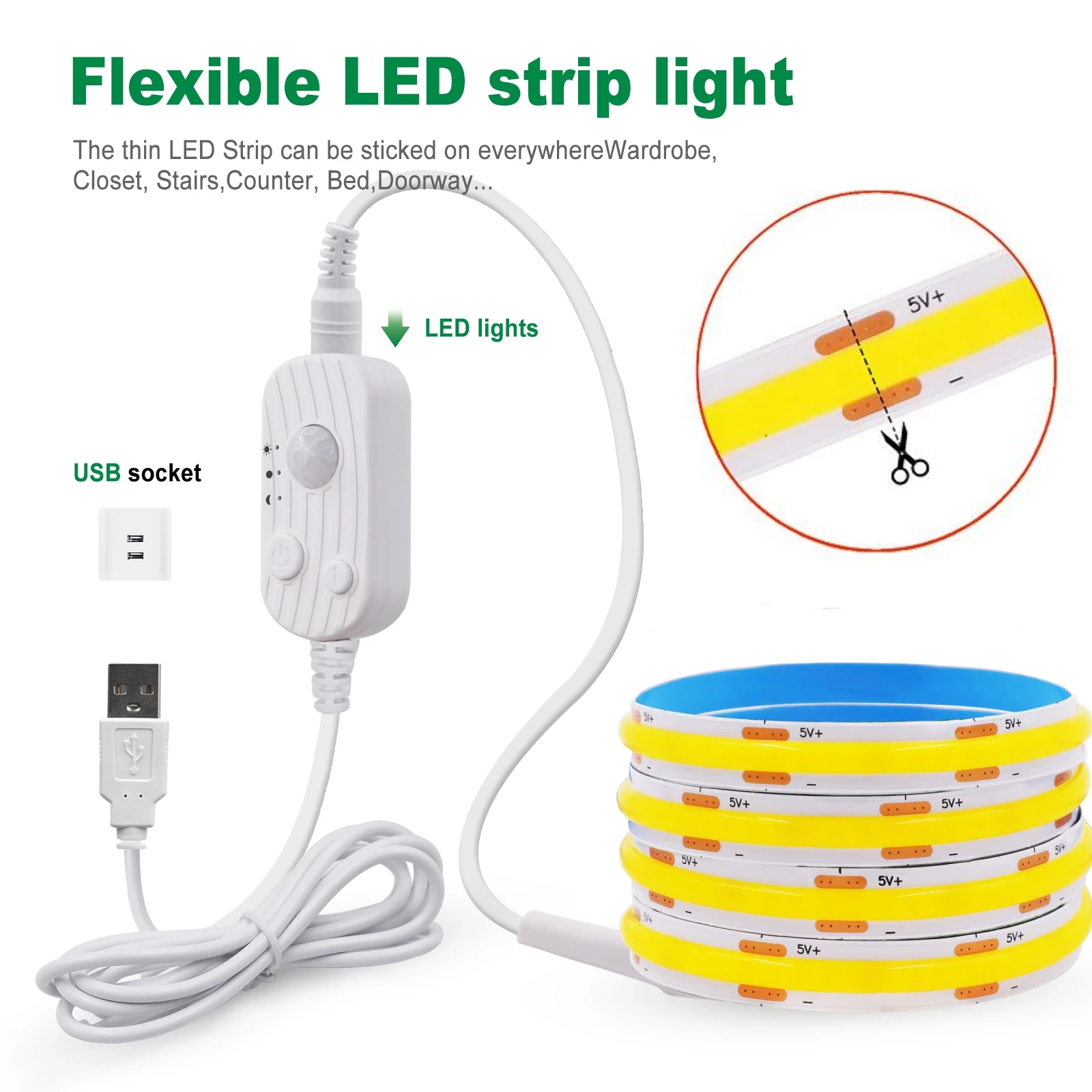 

Гибкая светодиодная лента HEGEHE с датчиком движения