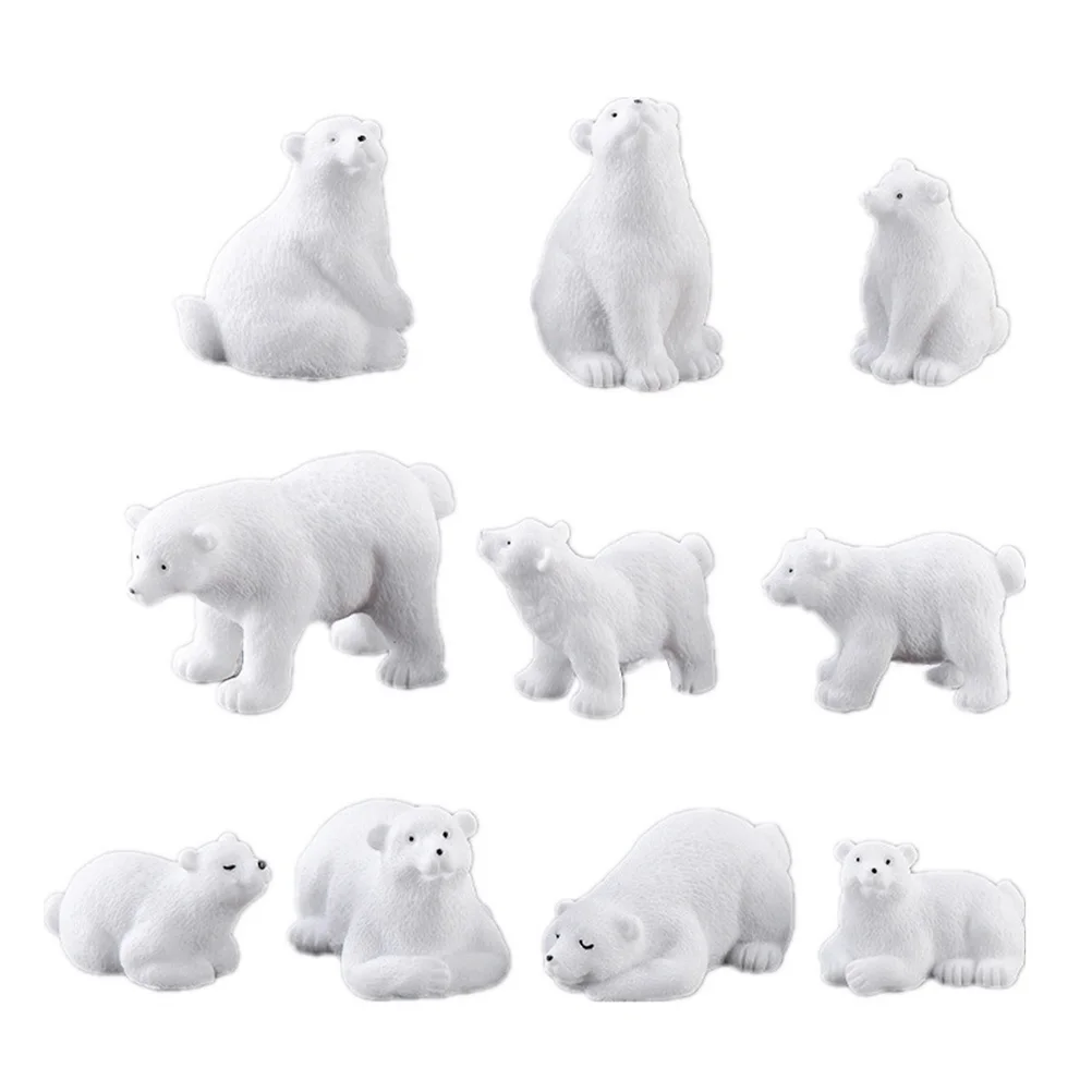 

Figurines Animalanimals Miniature Mini Toys Arctic Figures Ornament Toy White Decorations Figurine Ocean Landscape Set Topper