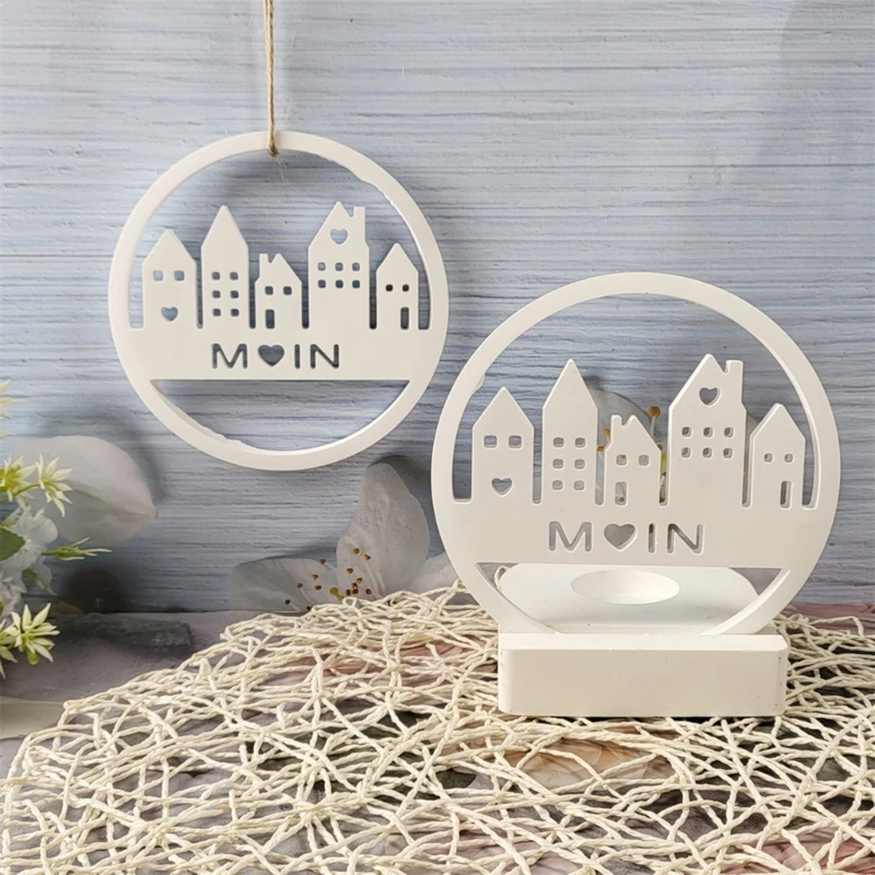 95AB Многоразовая силиконовая форма с полым узором дома принадлежности для